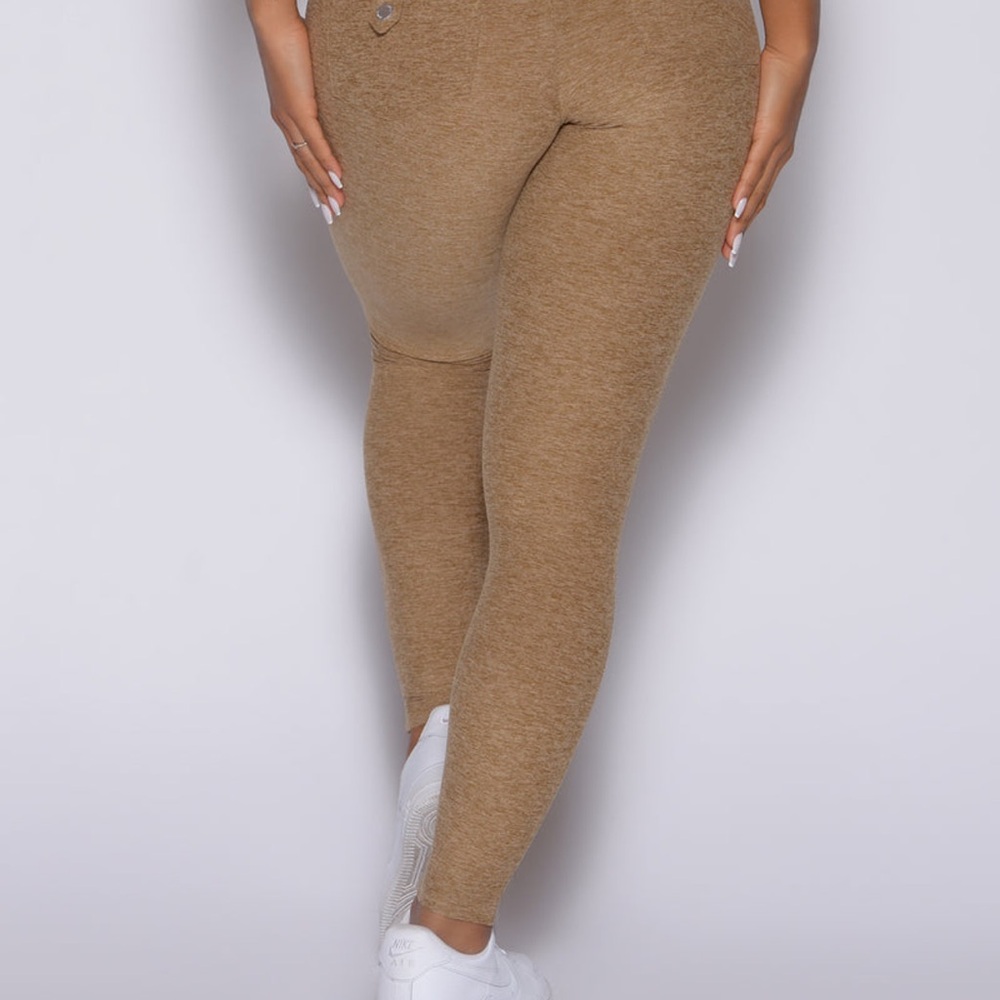 Bombshell Sportswear Tan Leggings High-Waisted Stretchy